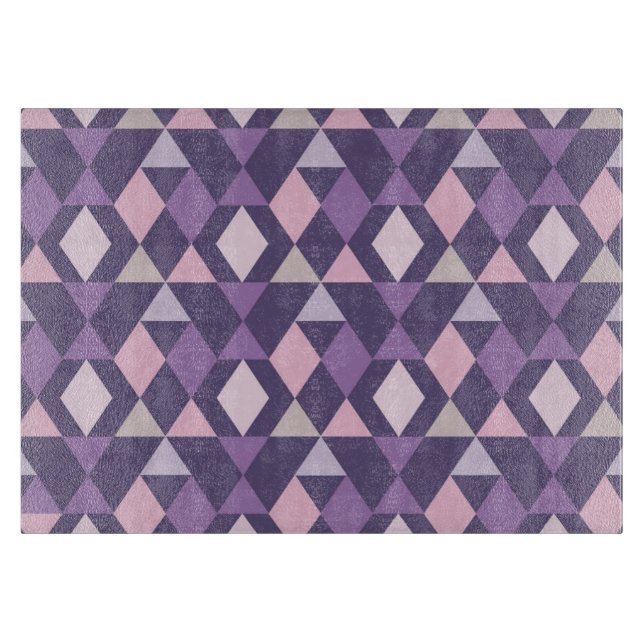 Purple Arabic Geometric Pattern Cutting Board (Front)
