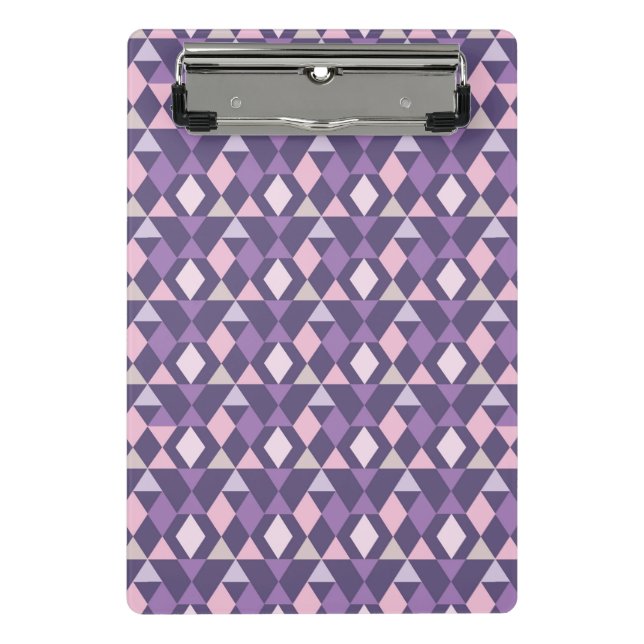 Purple Arabic Geometric Pattern Mini Clipboard (Front)