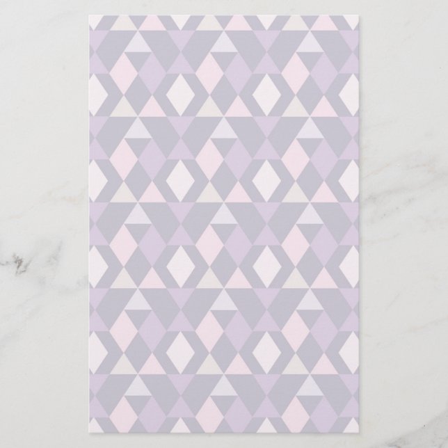 Purple Arabic Geometric Pattern Stationery (Front)