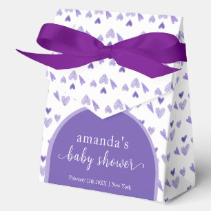 Purple Arch Sweetheat Valentine Baby Shower Favor Boxes