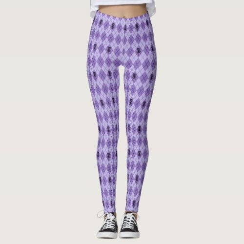 Purple argyle leggings