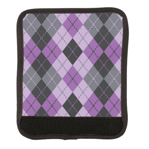 Purple Argyle Luggage Handle Wrap