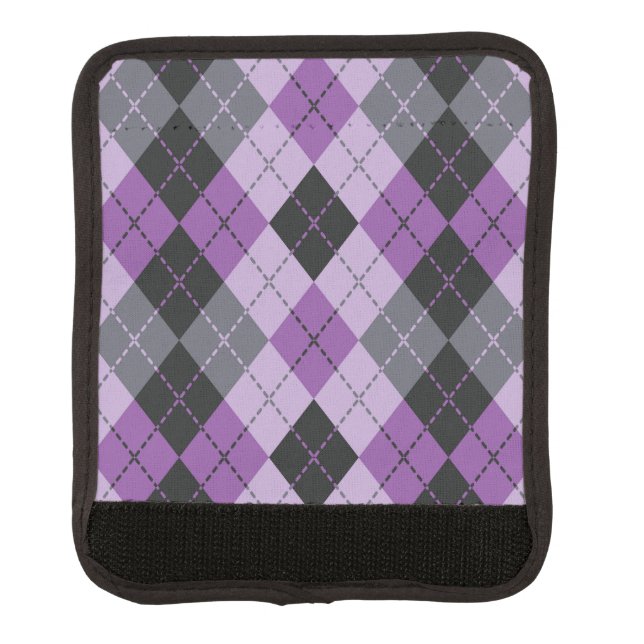 Purple Argyle Luggage Handle Wrap (Front)
