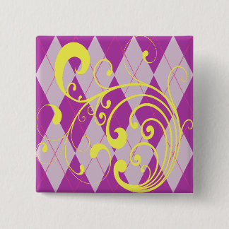 Purple Argyle Swirl Button