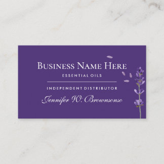 Purple Aromatheraphy essential oils Lavender Business Card