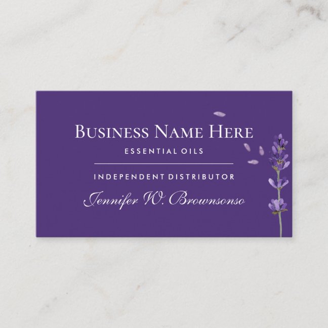 Purple Aromatheraphy essential oils Lavender Business Card