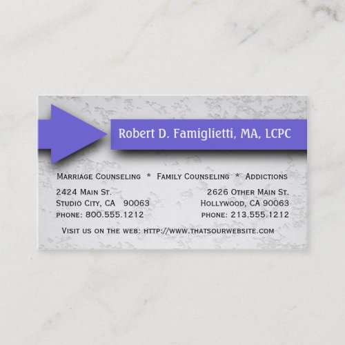 Purple Arrow Counseling Service Business Card