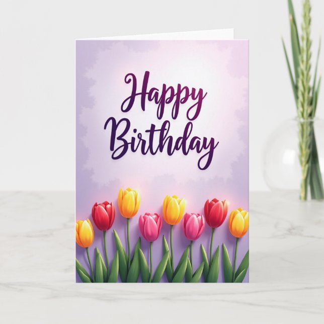 Purple Art Birthday Card (Front)