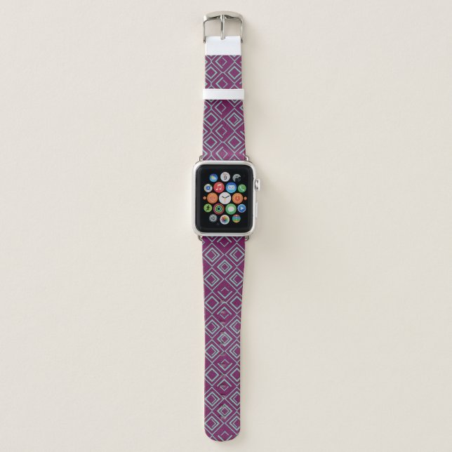 Purple Art Deco  Apple Watch Band (Front)