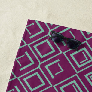 Purple Art Deco Beach Towel