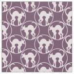 Purple Art Deco Cat Silhouette Pattern Fabric