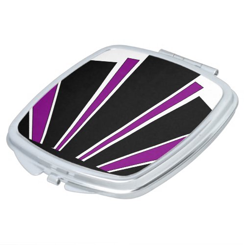 Purple Art Deco Design Compact Mirror