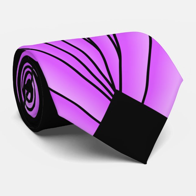 Purple Art Deco Design Neck Tie (Rolled)