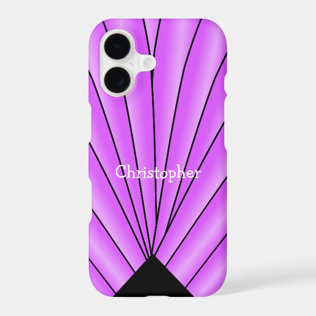 Purple Art Deco Fan Design Case-Mate iPhone Case (Back)