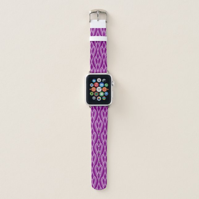 Purple Art Deco Flowerbeds  Apple Watch Band (Front)