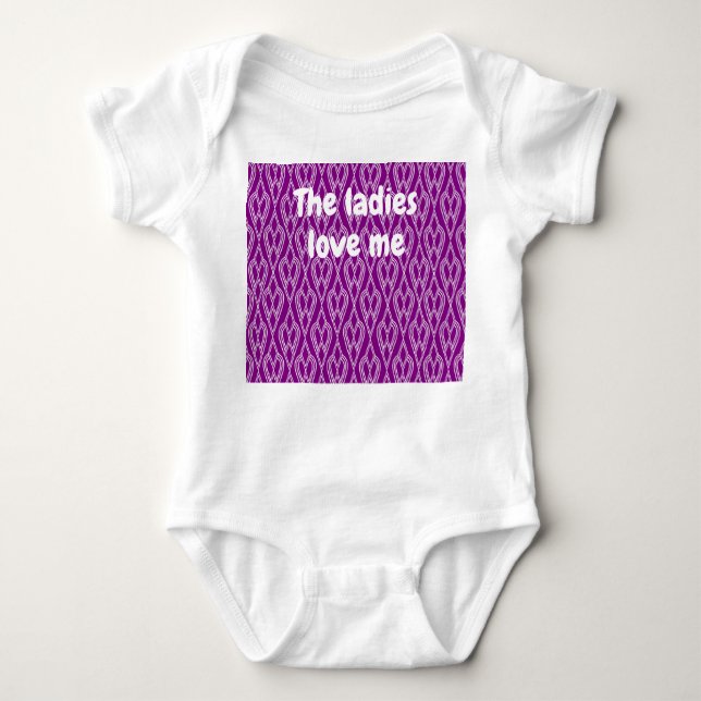 Purple Art Deco Flowerbeds  Baby Bodysuit (Front)