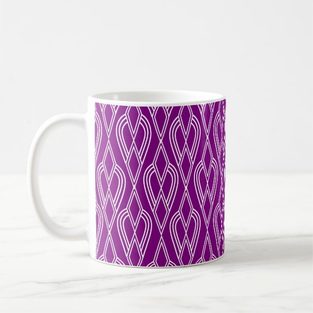 Purple Art Deco Flowerbeds  Coffee Mug (Left)