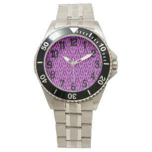 Purple Art Deco Flowerbeds Watch