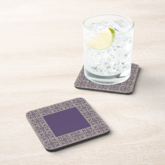Purple Art Deco Tiled Design Beverage Coaster