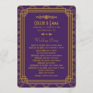 Purple Art Deco Wedding Programs