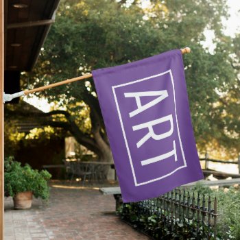 Purple Art Gallery Sign Flag by InkWorks at Zazzle