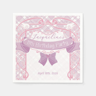 Purple Art Nouveau Princess Birthday Napkins