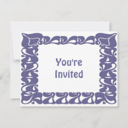 Purple Art Nouveau Wavy Border Invitation