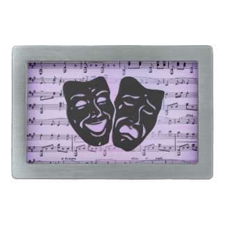 Purple Art Unites Theater Masks Belt Buckle