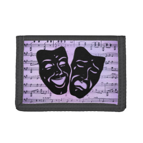 Purple Art Unites Theater Masks Tri-fold Wallet