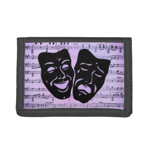 Purple Art Unites Theater Masks Trifold Wallet