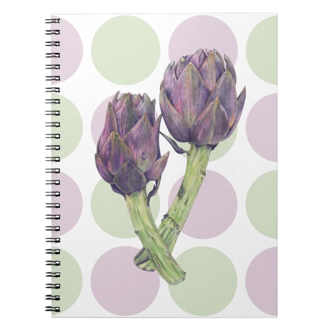 Purple Artichoke dots Notebook (Front)