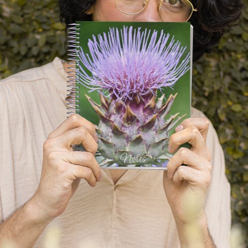 Purple Artichoke Thistle Head Floral Notebook