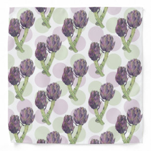 Purple Artichokes Dots Bandana