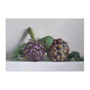 Purple Artichokes Hyperrealism Painting Acrylic Print