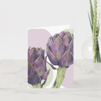 Purple Artichokes Note Card