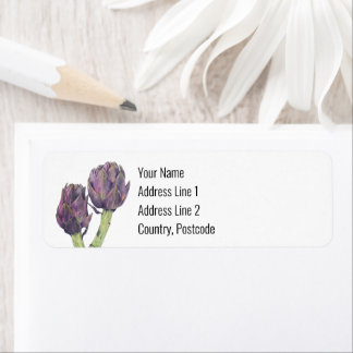 Purple Artichokes Return Address Label