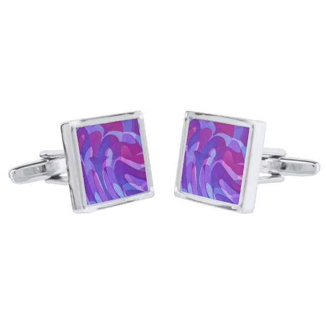 Purple Artsy Cufflinks Gift  (Angled)