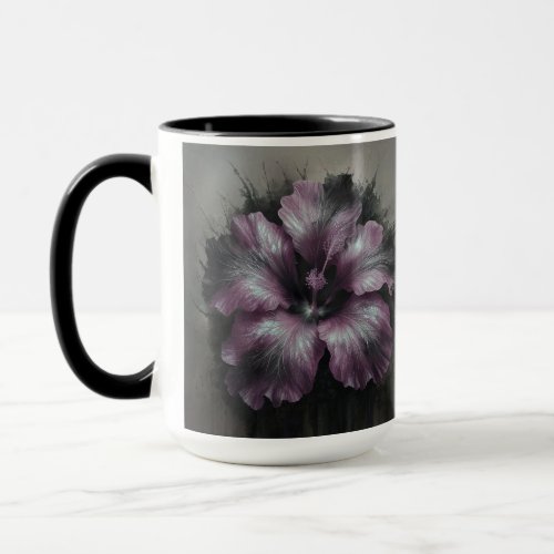 Purple Ash Hibiscus Flower Mug