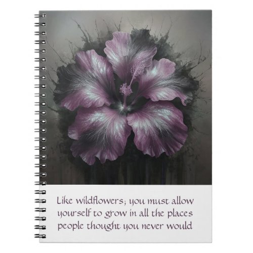 Purple Ash Hibiscus Flower Notebook