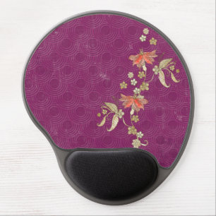 Purple Asian Flowers Gel Mousepads
