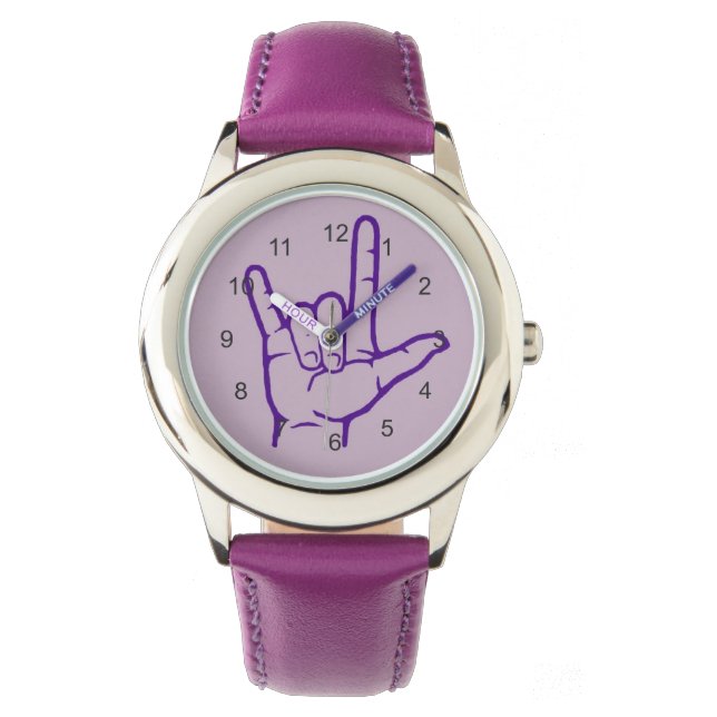 Purple ASL I Love You Watch (Front)