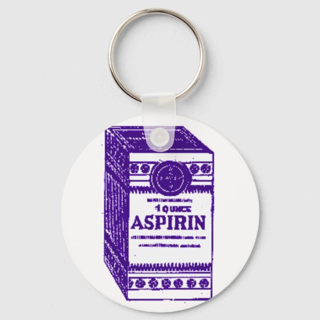 Purple Aspirin Keychain (Front)
