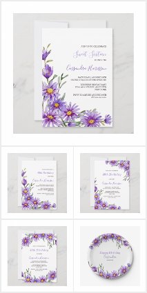 Purple Aster Floral Birthday