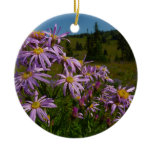 Purple Aster Flowers at Mount Rainier Ceramic Ornament