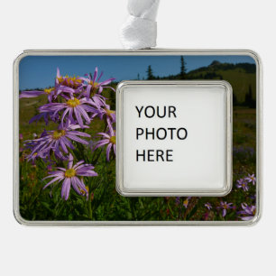 Purple Aster Flowers at Mount Rainier Christmas Ornament