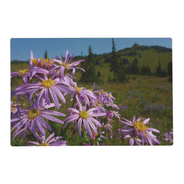 Purple Aster Flowers at Mount Rainier Placemat (Front)