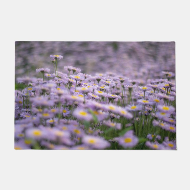 Purple Aster Flowers Doormat (Front)