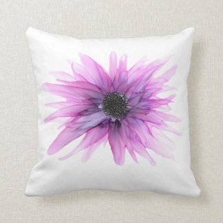 Purple Aster hand painted floral throw pillow