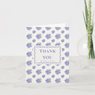 Purple Aster Personalized Flat Thank You Card