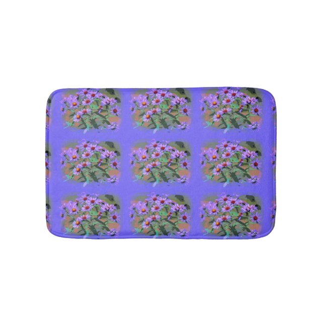 purple asters bathroom mat (Front)